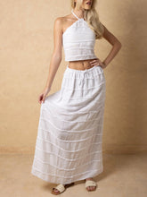 Load image into Gallery viewer, Raw Edge Halter Top - White
