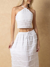 Load image into Gallery viewer, Raw Edge Halter Top - White
