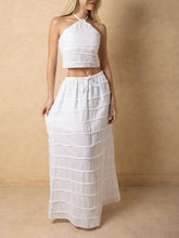 Load image into Gallery viewer, Raw Edge Maxi Skirt - White
