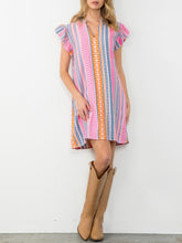 Load image into Gallery viewer, Flutter Sleeve Geo Dress - Coral
