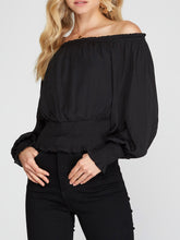 Load image into Gallery viewer, Smocked Waist Top - Black
