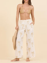Load image into Gallery viewer, Palm Embroidered Pants - Cream
