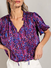 Load image into Gallery viewer, Print Puff Sleeve Top - Royal
