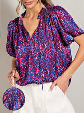 Load image into Gallery viewer, Print Puff Sleeve Top - Royal
