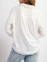 Load image into Gallery viewer, Star Applique Button-down - White
