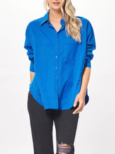 Load image into Gallery viewer, Poplin Button Up - Cobalt FINAL SALe
