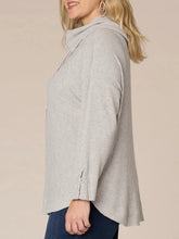 Load image into Gallery viewer, Cowl Neck Top with Tie - Heather Grey
