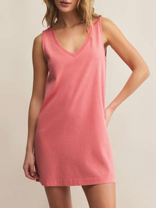 Sloane V-Neck Mini Dress - Sunset Pink
