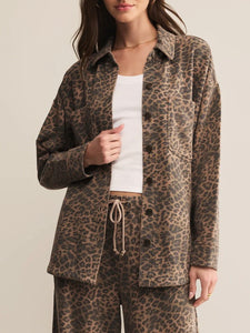 All Day Knit Leopard Jacket - Desert Tan
