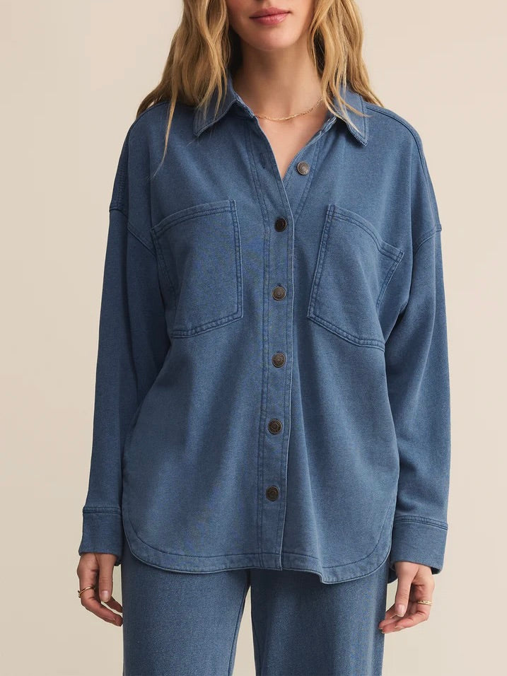 All Day Knit Denim Jacket - Vintage Denim