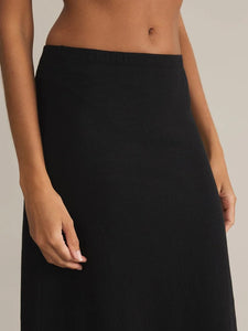 Delavine Textured Midi Skirt - Black