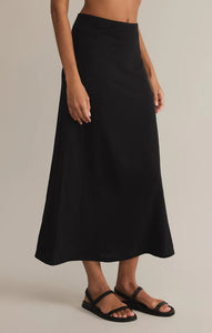 Delavine Textured Midi Skirt - Black