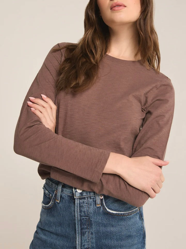 Long Sleeve Modern Slub Tee - Deep Taupe