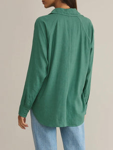 Linen Buttondown Shirt - Botanical Green