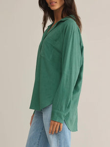 Linen Buttondown Shirt - Botanical Green