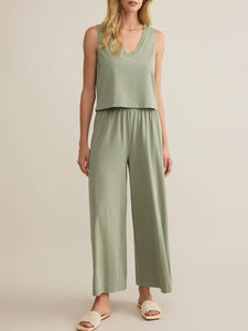 Sloane V-Neck Tank - Avocado