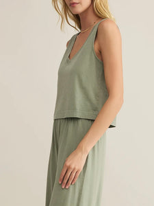 Sloane V-Neck Tank - Avocado