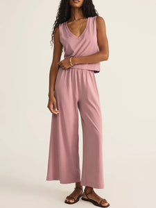 Sloane V-Neck Tank - Pink Smoke