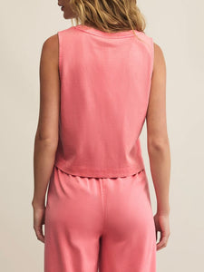 Sloane V-Neck Tank - Sunset Pink