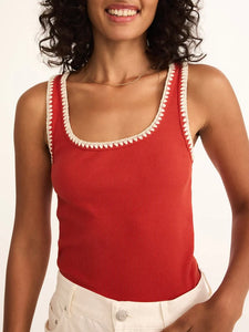 Jaidynn Rib Tank - Cabana Red