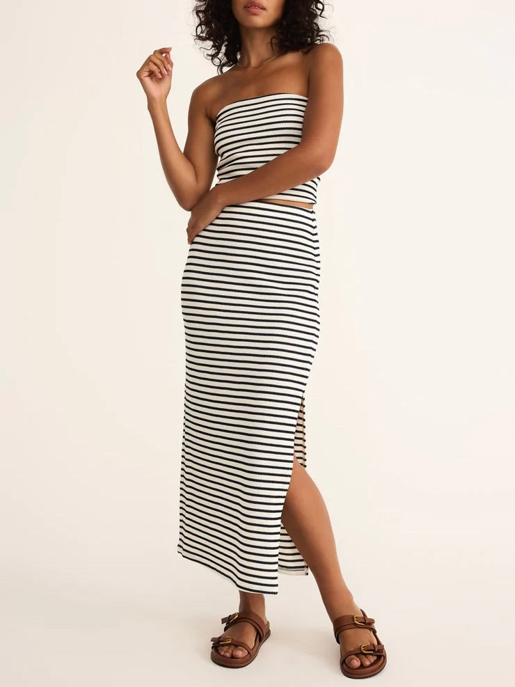 Ainslie Stripe Midi Skirt - Eclipse