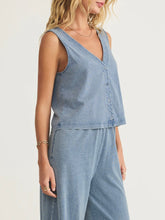Load image into Gallery viewer, Solace Jersey Denim Top - Medium Indigo
