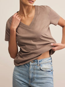 Weekdays V-Neck Tee - Smokey