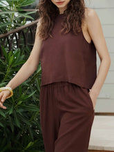 Load image into Gallery viewer, Sloan Linen Top - Chocolate
