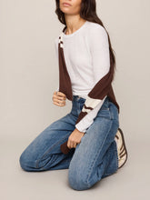 Load image into Gallery viewer, Junie white long sleeve fitted crew neck tee paired with blue denim jeans, women's boutique essential top - 4
