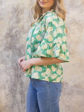 Load image into Gallery viewer, Embroidered Cotton Floral Top - Green
