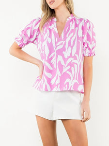 Puff Sleeved Top - Pink