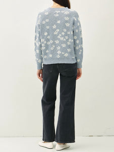 Floral Sweater - Light Blue