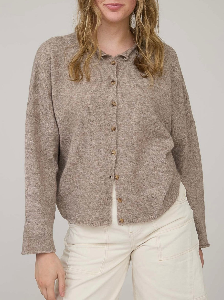 Marled Cardigan - Brown