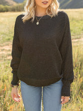 Load image into Gallery viewer, Metallic Boatneck Sweater - Black FINAL SALE
