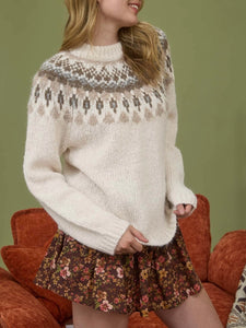 Fair Isle Crewneck Sweater - Ivory Multi