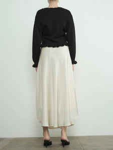 Ruffle Flower Cardigan - Black