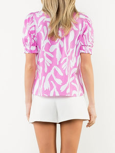 Puff Sleeved Top - Pink