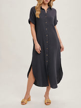 Load image into Gallery viewer, Buttondown Gauze Maxi Dress - Ash
