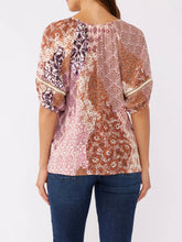Load image into Gallery viewer, Floral Puff Sleeve Top - Clay
