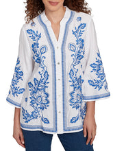 Load image into Gallery viewer, Floral Embroidered Button Down - White

