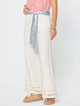 Load image into Gallery viewer, Linen Pants with Scarf Belt  - Ivory
