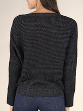 Load image into Gallery viewer, Metallic Boatneck Sweater - Black
