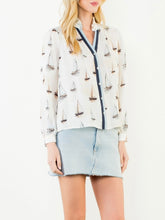 Load image into Gallery viewer, Long Sleeve Sailboat Button Down - Cream
