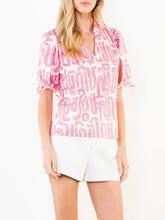 Load image into Gallery viewer, Abstract V-neck Top - Pink
