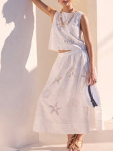 Load image into Gallery viewer, Embroidered Eyelet Maxi Short - White
