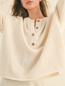 Waffle Knit Sweater - Ivory