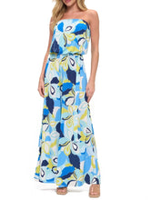 Load image into Gallery viewer, Strapless Jumpsuit - Blue/Lime
