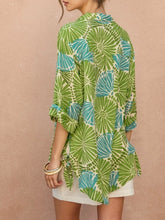 Load image into Gallery viewer, Feels Like Summer Buttondown - Green/Turq
