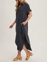 Load image into Gallery viewer, Buttondown Gauze Maxi Dress - Ash
