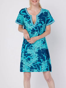 Short Sleeve A-Line Dress- Adra